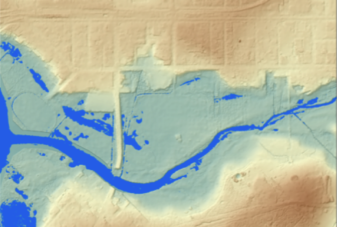 Example inundation pattern. Which way is the water flowing?