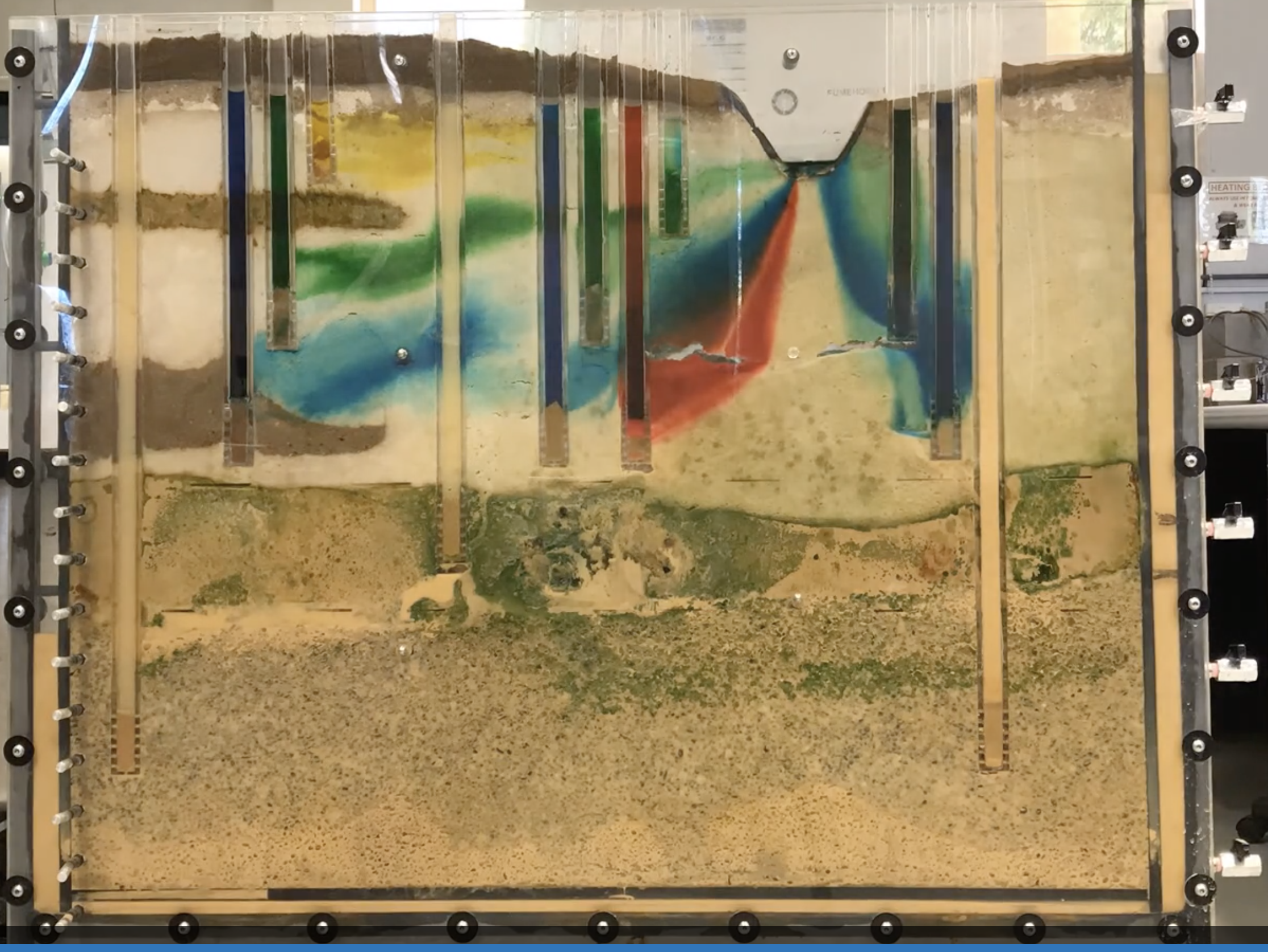 Physical model of a layered groundwater system.