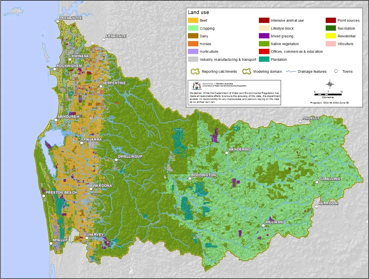 Land-use classes for the Peel-Harvey catchment.